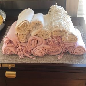 15 Blush and Off White Pashmina Style Wraps